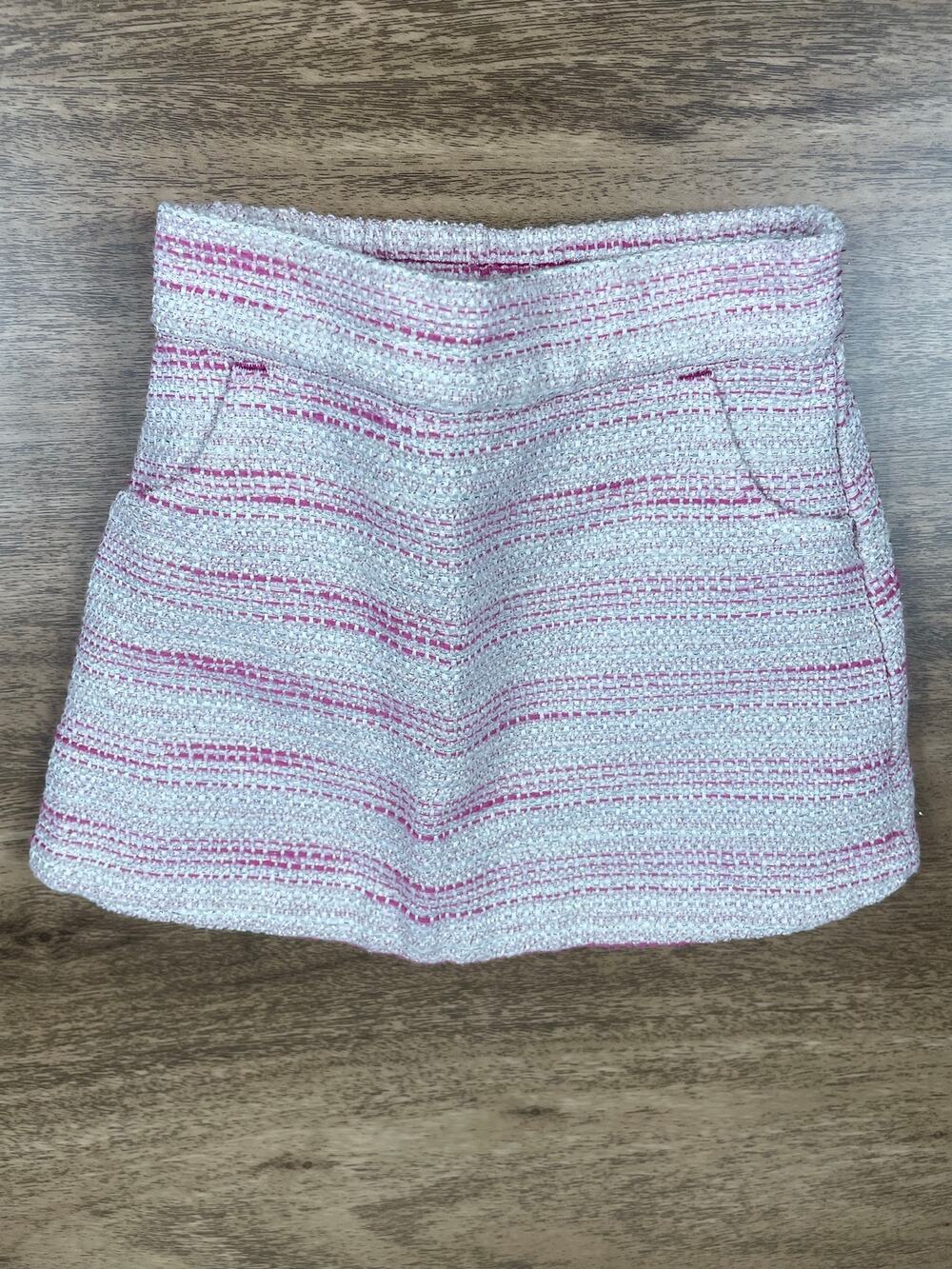 Janie and Jack Tweed Skirt 12-18 Months Pink Metallic Boucle Fully Lined Girls